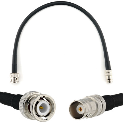 Picture of BNC Male to BNC Female 30cm Coaxial Cable — HF240 (LMR240 equivalent)