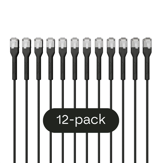 Picture of Broadbe Slim Patch Cable 10G Black 0.1m 12-pack