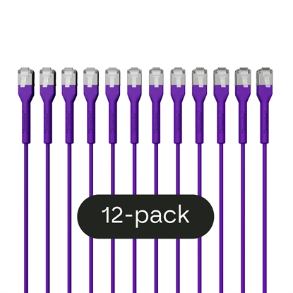 Изображение Broadbe Slim Patch Cable 10G Purple 0.3m 12-pack