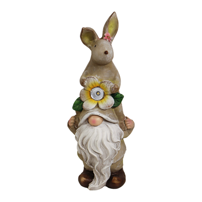 Picture of Dārza dekors ar solāro gaismu Rūķis ar zaķi