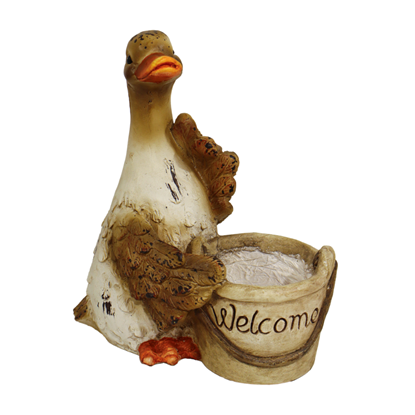 Picture of Dārza dekors Pīle ar puķu podu 31x17x35cm