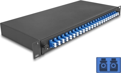 Attēls no Delock 19″ Optical Fiber Splice Box 24 x LC Duplex OS2 1U complete assembled