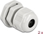 Attēls no Delock Cable Gland PG9 for round cable with four cable entries grey 2 pieces