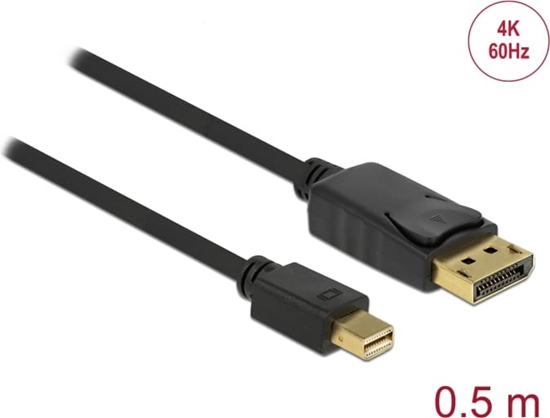 Picture of Delock Cable Mini DisplayPort 1.2 male > DisplayPort male 4K 60 Hz 0.5 m