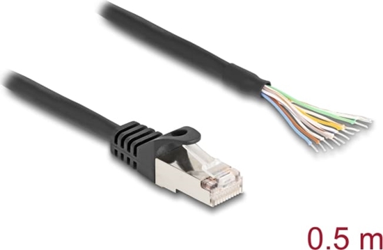 Picture of Delock Cable RJ50 male to open wire ends S/FTP 0.5 m black