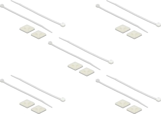 Picture of Delock Cable Tie Mount 25 x 25 mm with Cable Tie L 150 x W 3.6 mm white