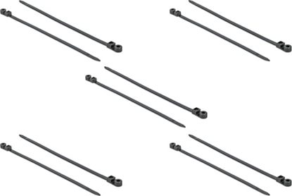 Attēls no Delock Cable Tie with Fastening Eyelet L 300 x W 7.6 mm black 10 pieces