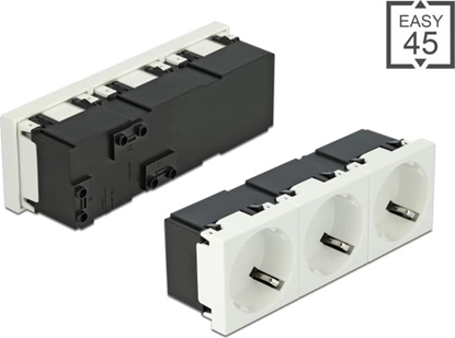 Изображение Delock Easy 45 Grounded Power Socket 3-way with a 45° arrangement 45 x 45 mm
