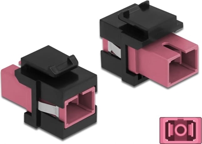 Attēls no Delock Keystone Module SC Simplex female to SC Simplex female violet / black