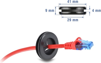 Attēls no Delock Rubber Cable Bushing round Ø 32 mm black