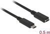 Изображение Delock USB 10 Gbps Extension Cable USB Type-C™ male to female 0.5 m 4K PD 60 W