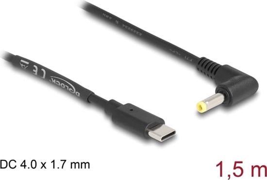Picture of Delock USB Type-C™ Power Cable to DC 4.0 x 1.7 mm male angled 1.5 m