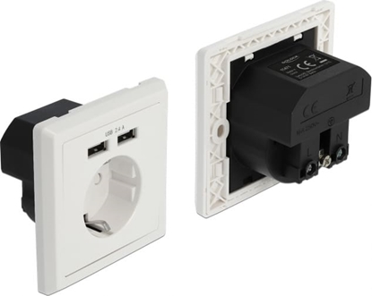 Attēls no Delock Wall Socket with 2 x USB Type-A Charging Port 2.4 A