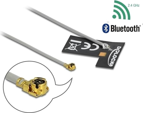 Picture of Delock WLAN 802.11 b/g/n Antenna I-PEX Inc., MHF® I plug 2 dBi 1.13 10 cm FPC internal self-adhesive