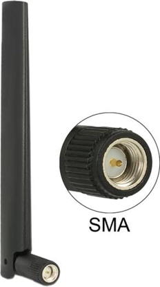 Attēls no Delock ZigBee Antenna Multi Bluetooth, GSM, LTE, UMTS, WLAN IEEE 802.11 b/g/n SMA 1 ~ 4.3 dBi Omnidirectional Joint Black