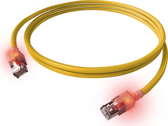 Изображение Easylan S/FTP DualBoot LED Patch Cable Cat.6A, RJ45 / RJ45, LSOH, yellow, 10 m