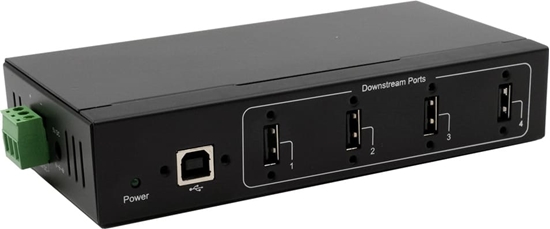 Picture of Exsys EX-11214HMVS 4 Port USB 2.0 Metall HUB mit Netzteil 5V/2A Genesys Chipset