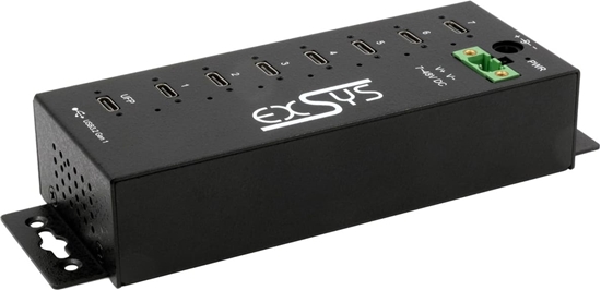 Picture of Exsys EX-1537HMVS Managed 7-Port USB-C 3.2 Gen 1 Metall HUB mit 15KV EDS Überspannungsschutz