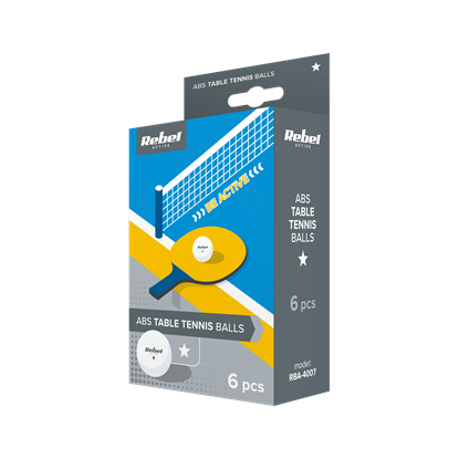 Attēls no Galda tenisa bumbiņu komplekts *, ABS materiāls, 6 gab., REBEL ACTIVE