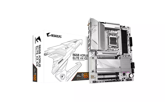 Изображение Gigabyte B650 A Elite AX ICE 1.1 Motherboard AMD AM5 / B650 / DDR5 / 4×DIMM / ATX