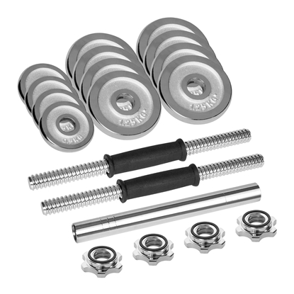 Picture of Hromētas, regulējamas čuguna hanteles koferī ar stieni, komlektā 15kg REBEL ACTIVE