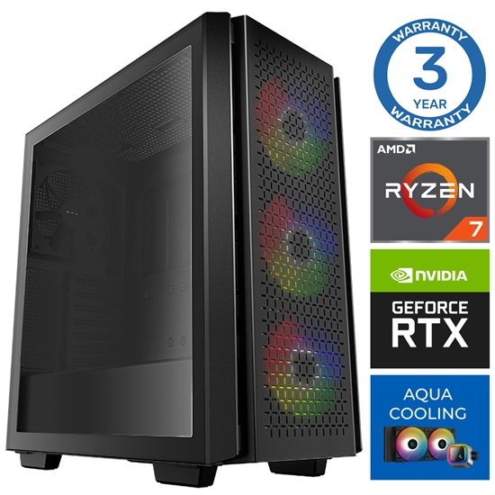Picture of INTOP AQUA Ryzen 7 7700X 16GB DDR5 1TB SSD M.2 NVME+2TB RTX3050 8GB no-OS