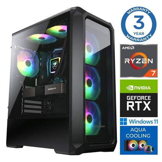 Изображение INTOP AQUA Ryzen 7 7700X 32GB DDR5 1TB SSD M.2 NVME+2TB RTX5060Ti 16GB WIN11