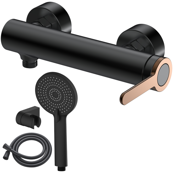 Picture of Jaucējkrāns dušas AB AMBER, ar dušas kompl., melns