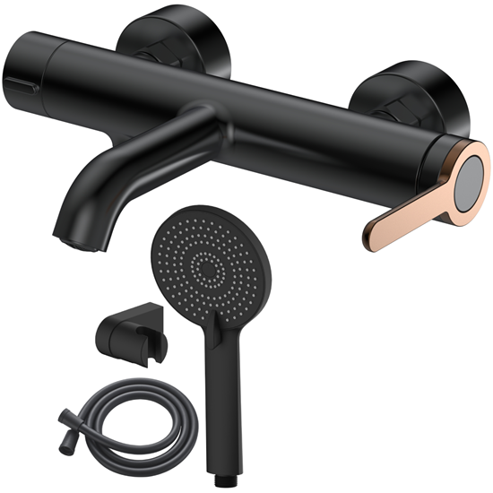 Изображение Jaucējkrāns vannas AB AMBER, ar dušas kompl., meln