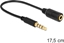 Attēls no Kabelis Stereo jack 3.5mm 4pin M / F, 17.5cm, melns