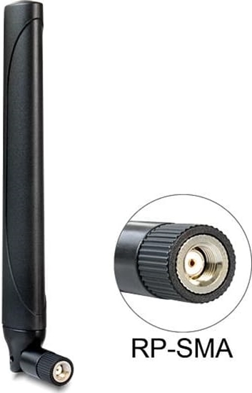 Изображение LTE RP-SMA antena ar elastīgu savienojumu, melna