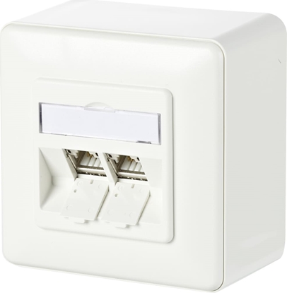 Picture of Metz Connect C6Amodul 2 Port 180° AP-Dose, reinweiß RAL9010