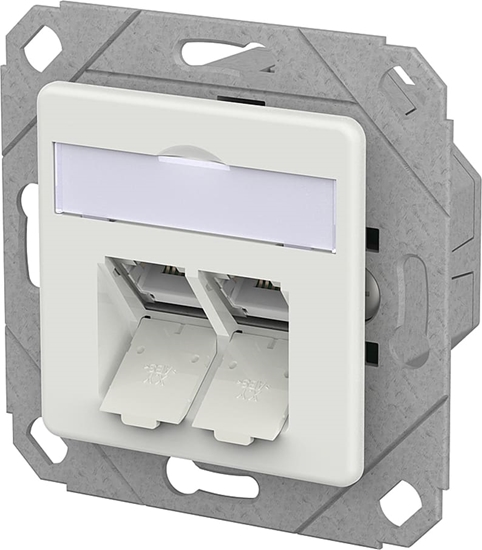 Picture of Metz Connect E-DAT C6A LSA++ Dose, 2 Port, UPk, verkehrsweiß