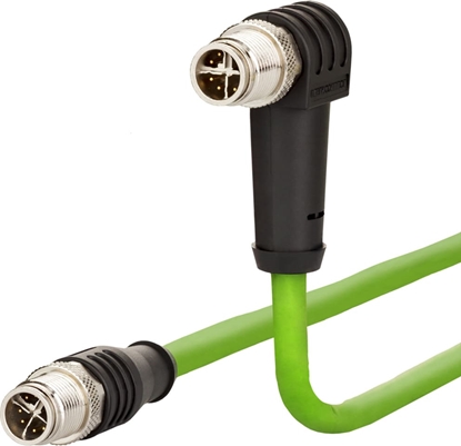 Изображение Metz Connect Verbindungsleitung M12 ST-M12 ST, 8-pol X-kodiert, gewinkelt-gerade, 5 m
