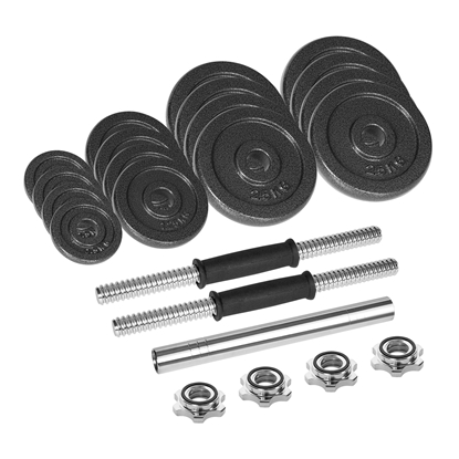 Attēls no Regulējamas čuguna hanteles koferī ar stieni, komplekts 30 kg REBEL ACTIVE