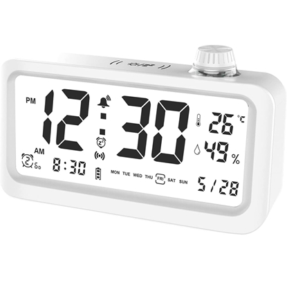 Attēls no Riff LED pulkstenis ar modinātāja/temperatūras/mitruma/datuma funkciju