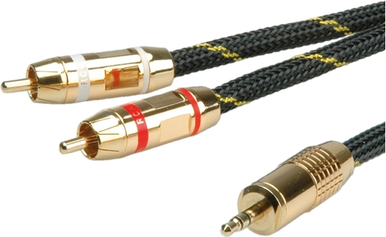 Изображение Roline GOLD Audio Connection Cable 3.5mm Stereo - 2 x Cinch (RCA), M/M, 2.5 m