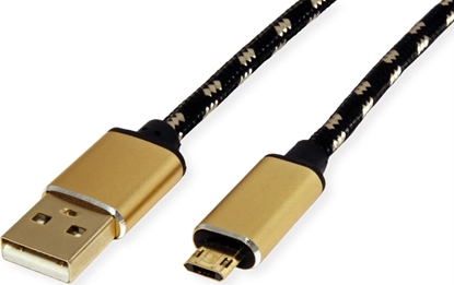 Picture of Roline GOLD USB 2.0 Cable, A - Micro B (reversible), M/M, 0.8 m