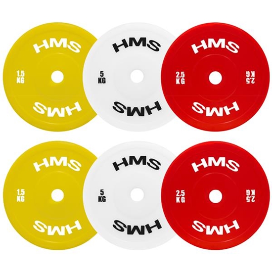 Picture of TPP OLIMPISKĀS TEHNISKO SVARA DISKU KOMPLEKTS PE 2 x 1,5 - 5 KG - 18 KG HMS