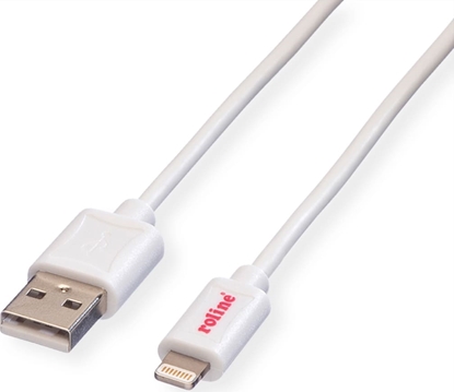 Изображение USB 2.0 > Lightning, kabelis, M / M, balts, 1.8m, Roline