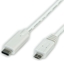 Attēls no USB 2.0 kabelis TypeC - microB, M / M, balts, 1.0m, Value