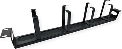 Attēls no Value 19" Cable Management 1U, with 4 Metal Rings (G-Type), with Brush Seal, black