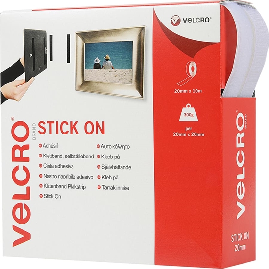 Picture of Velcro ® Klettband Selbstklebend, Haken & Flausch 20mm x 10m Weiß