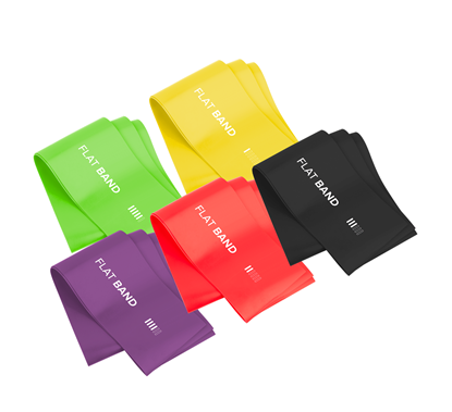 Attēls no Vingrošanas joslu komplekts lateksowe 2m - Flat Band LTs-1, 2,5-20 kg, 5 gum, REBEL ACTIVE