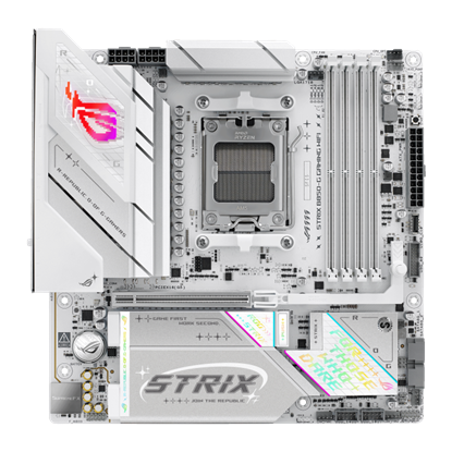 Attēls no Asus ROG STRIX B850-G GAMING WIFI | Processor family AMD | Processor socket AM5 | DDR5 | Supported hard disk drive interfaces SATA, M.2 | Number of SATA connectors 2