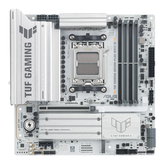 Picture of Asus TUF GAMING B850M-PLUS WIFI7 W | Processor family AMD | Processor socket AM5 | DDR5 | Supported hard disk drive interfaces SATA, M.2 | Number of SATA connectors 4