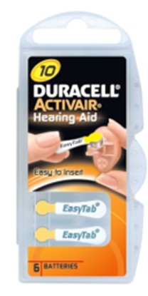 Attēls no Battery Duracell Hearing Aid 10 (A10) Blister 6 pack