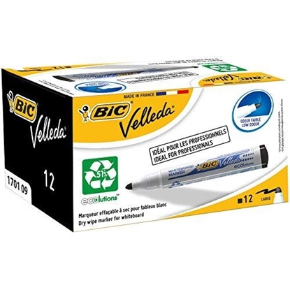 Изображение BIC whiteboard marker VELL 1701, 1-5 mm, black, Box 12 pcs. 525824