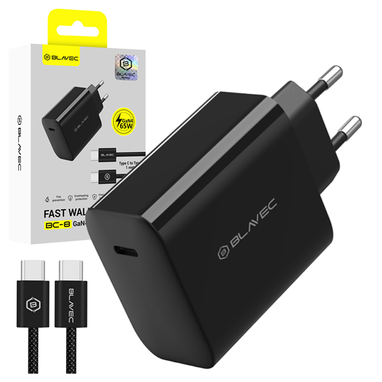 Изображение Blavec Wall charger BC-8 GaN4 - Type C - PD QC 65W