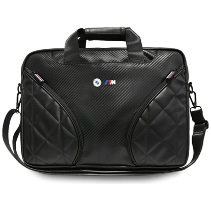 Attēls no BMW Carbon Pockets & Metal Logo 16" Laptop Bag Black